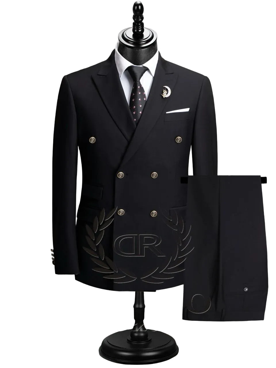SUIT - Double Breasted (Beige & Black)