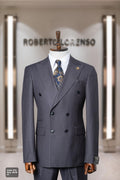 SUIT - Double Breasted Stripped (Grey 46-56)